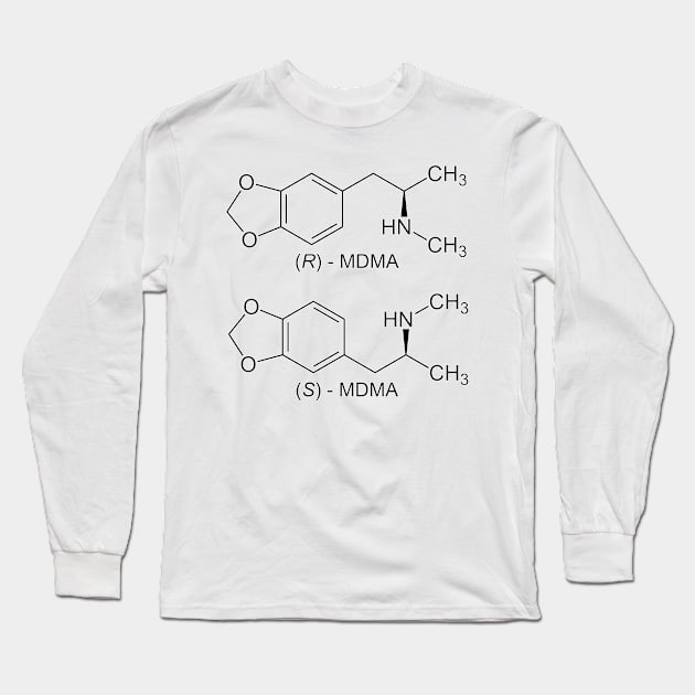 MDMA Molecular Diagram - Ecstasy Long Sleeve T-Shirt by Webdango